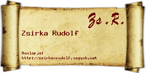Zsirka Rudolf névjegykártya